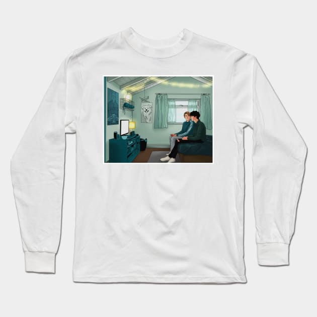 Nick and Charlie - heartstopper nick’s bedroom drawing Long Sleeve T-Shirt by daddymactinus